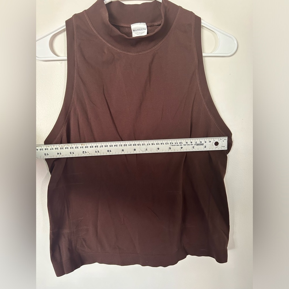 Brown Athleta Cropped Tank Size Large - Picture 3 of 6